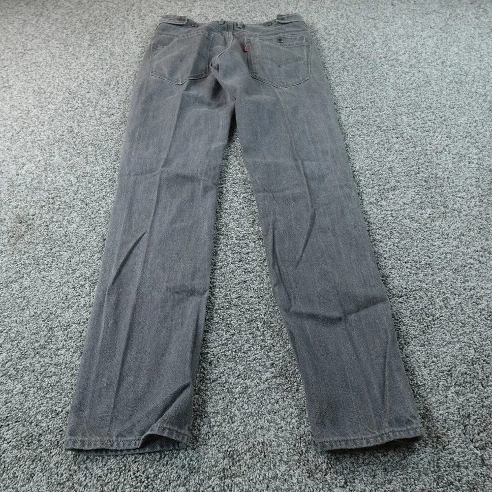 Levis Jeans Mens 32X34 Gray Black Denim‎ Pants Straight Leg Western Buckle Back